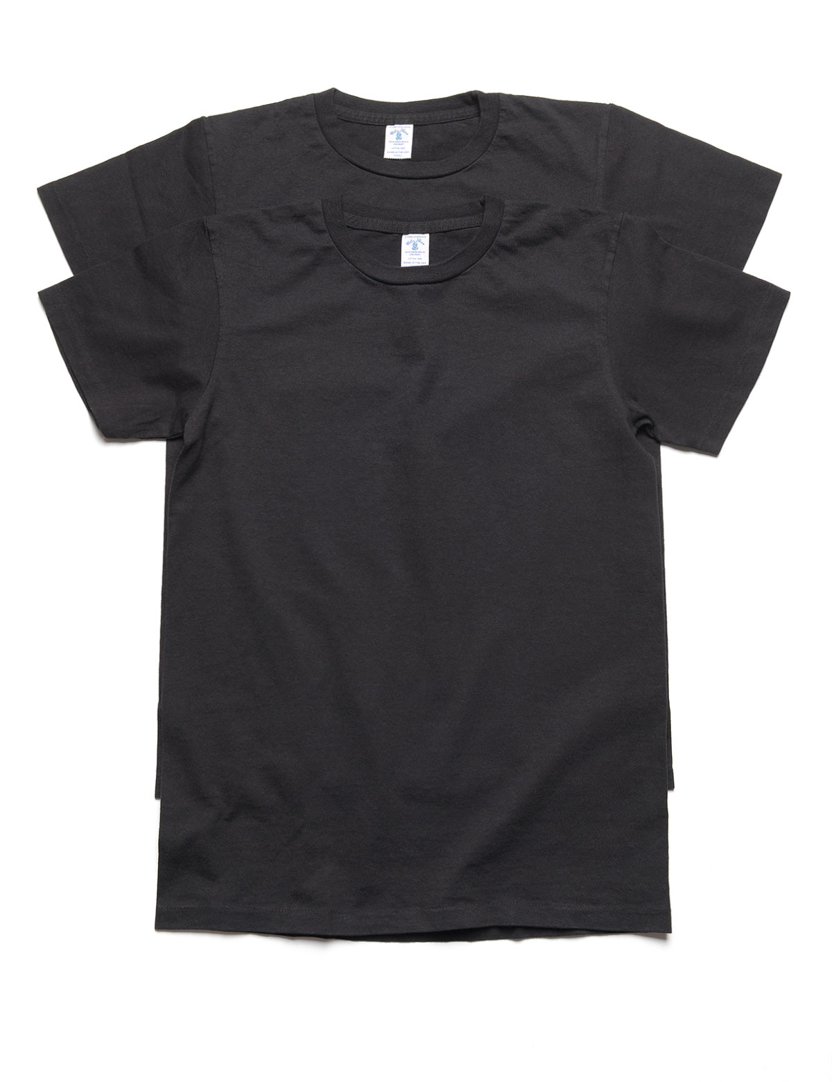 Full length shot of Velva Sheen 2-Pack Short Sleeve Tee in Black