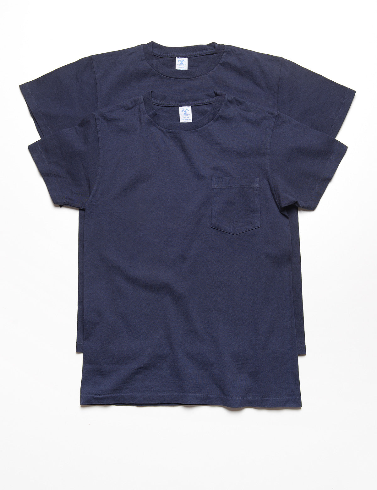 Full length shot of Velva Sheen 2-Pack Short Sleeve Pocket Tee in Navy