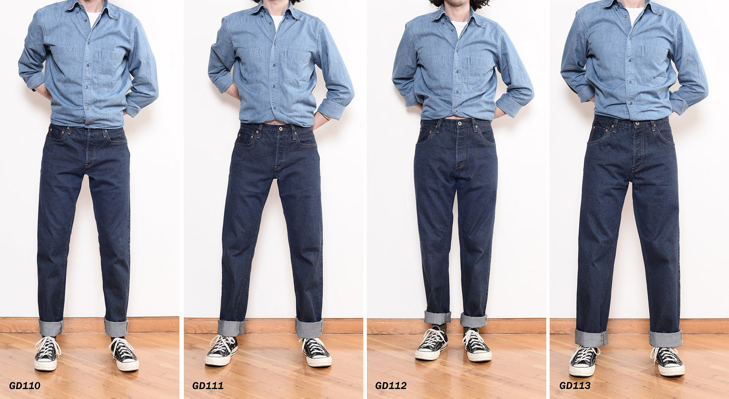 GD110 SLIM TAPERED | Raw 13 Oz Selvedge Denim - Original Indigo