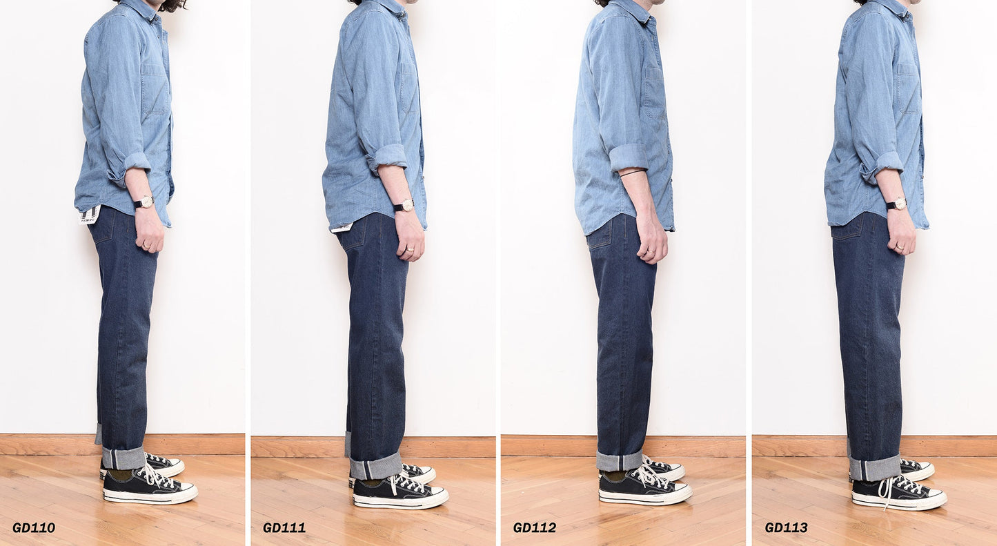 GD113 Relaxed Wide Leg | Raw 13 Oz Selvedge Denim - Original Indigo