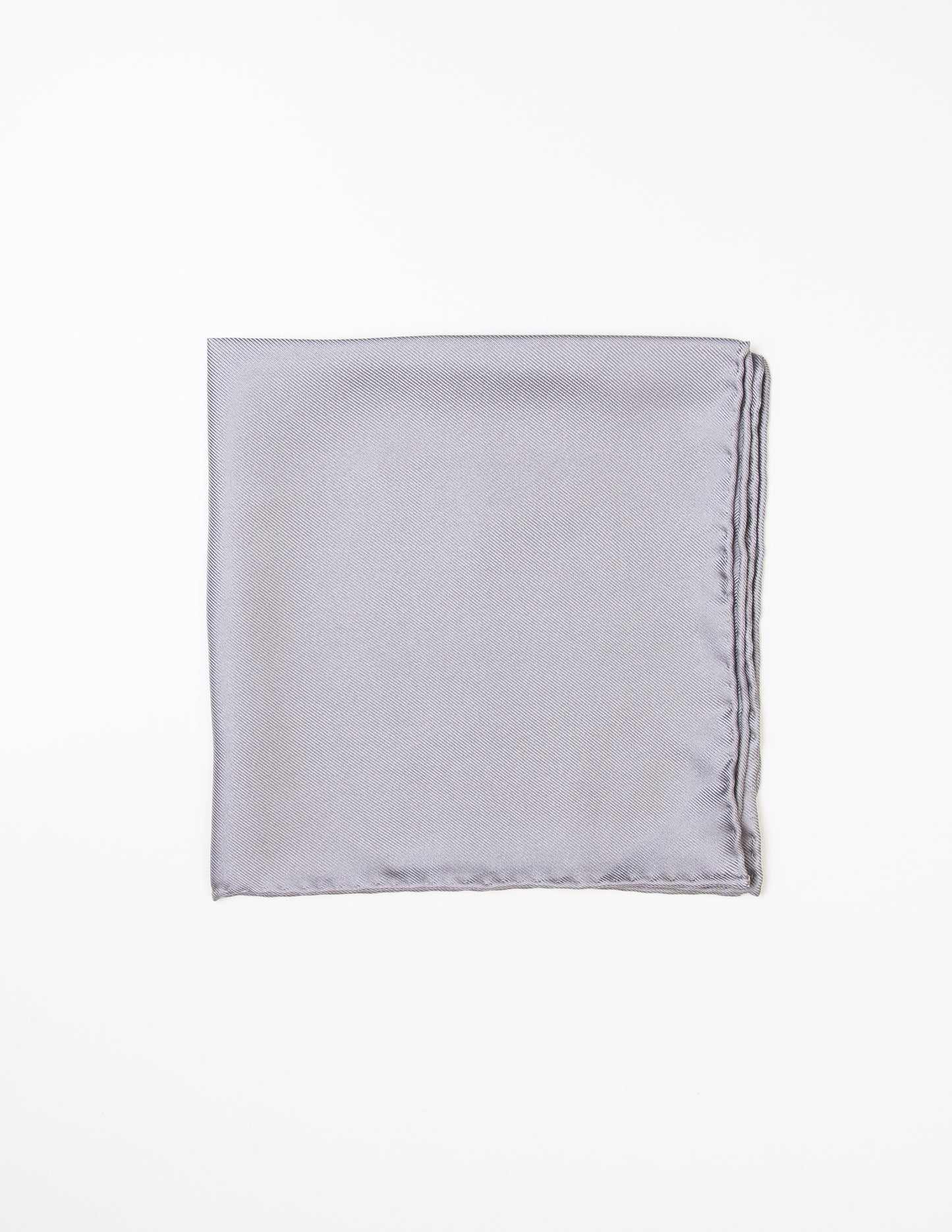 Flat shot of FAIRFAX - Solid Silk Pocket Square in Grey