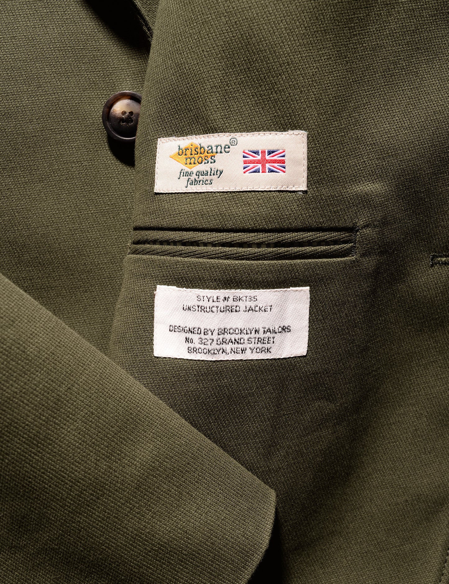 BKT35 Unstructured Jacket in Cavalry Twill - Olive