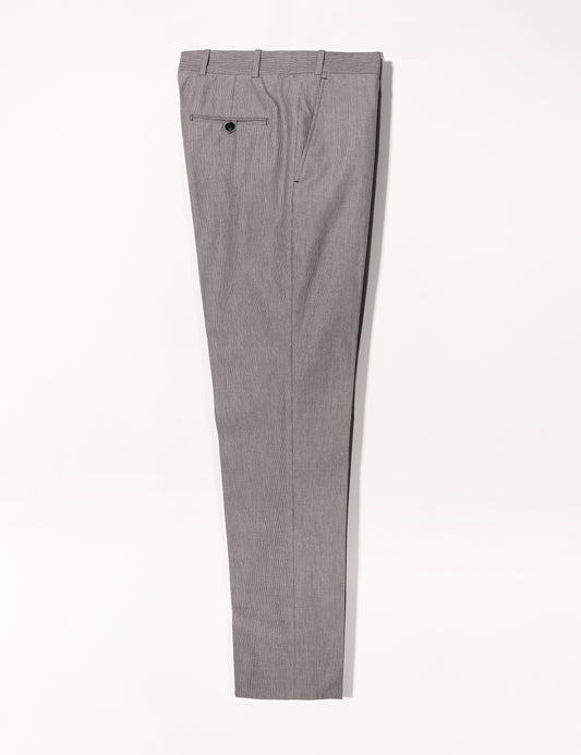Full length shot of Brooklyn Tailors BKT50 Tailored Trousers in Cotton Micro Weave - Graphite