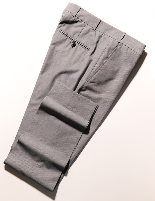 Folded detail of BKT50 Tailored Trousers in Cotton Micro Weave - Graphite