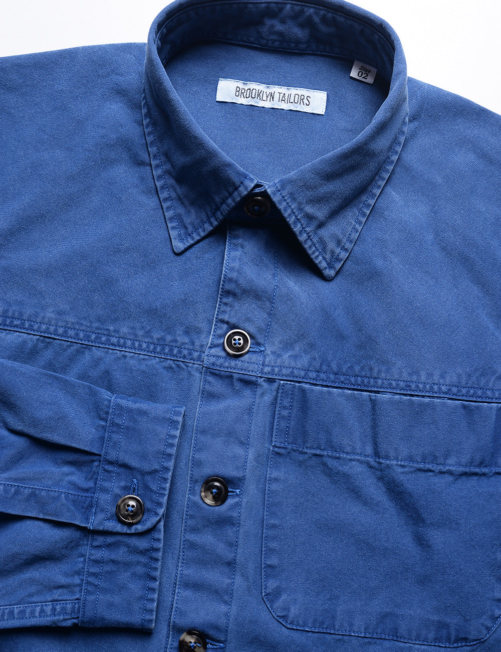 BKT15 Shirt Jacket in Crisp Cotton - Washed Cobalt