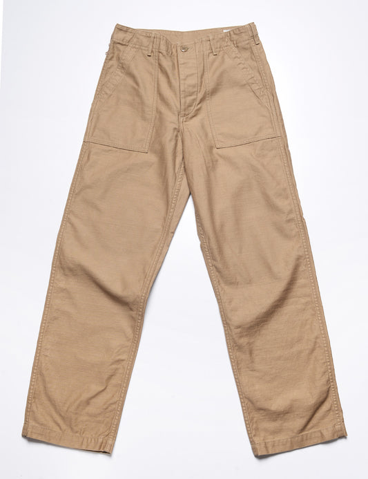 Full length flat shot of Orslow US Army Fatigue Trousers - Khaki