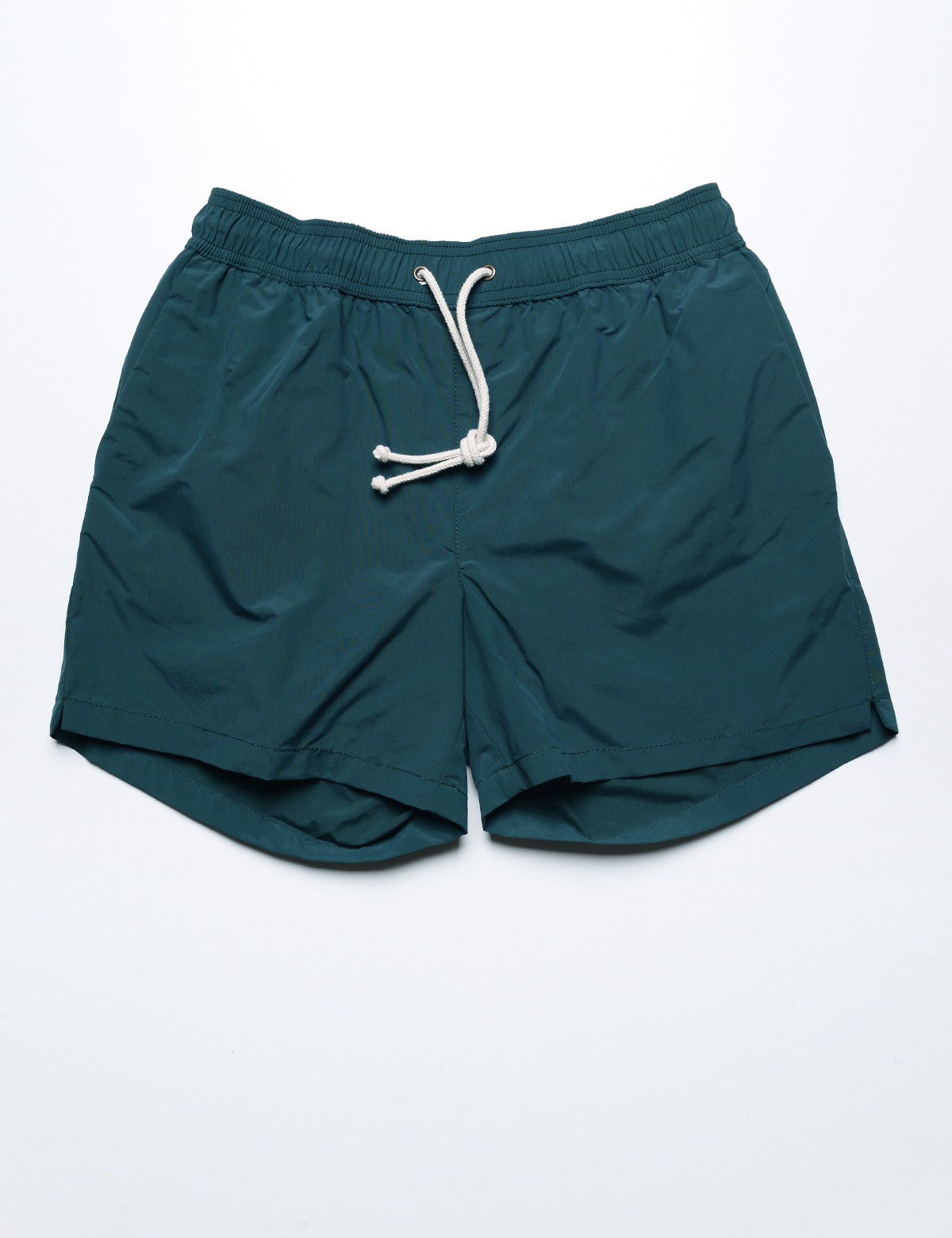 Flat front shot of Ripa Ripa Swim Shorts in Verde Pino