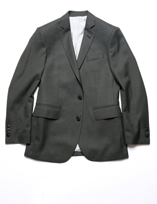Brooklyn tailors BKT50 Tailored Jacket in Textured Wool - Wrought Iron full length flat shot