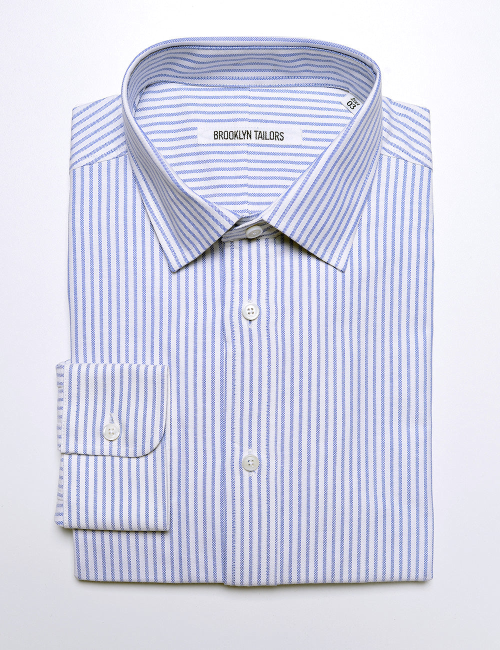 BKT20 Slim Dress Shirt Striped Oxford White Sky Blue