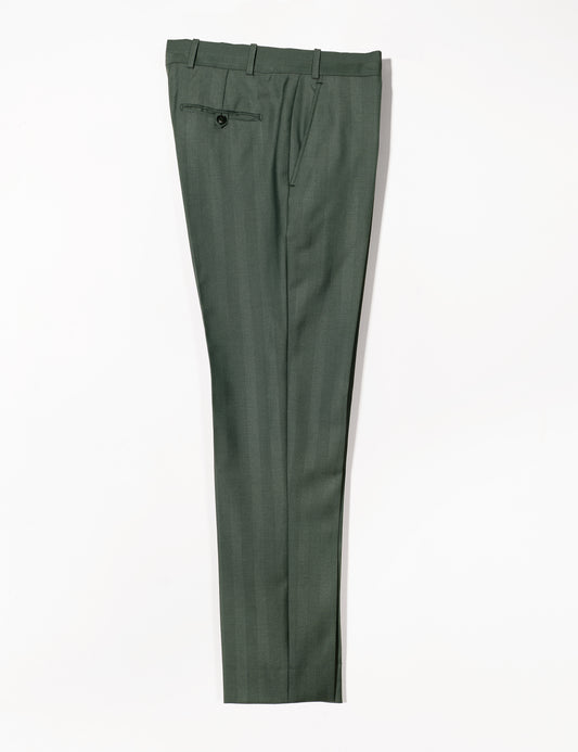 Full length shot of Brooklyn Tailors BKT50 Tailored Trousers in Wool Herringbone - Cyprus