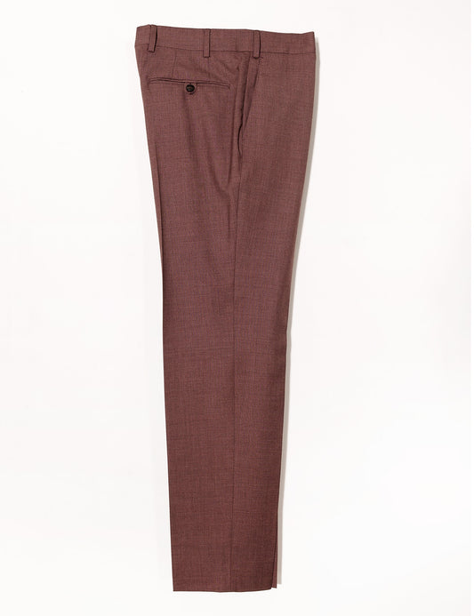 Brooklyn Tailors BKT50 Tailored Trousers in 14.5 Micron Mouliné - Cordovan full length flat shot