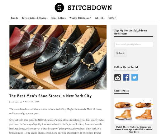 The Best Men’s Shoe Stores in New York City