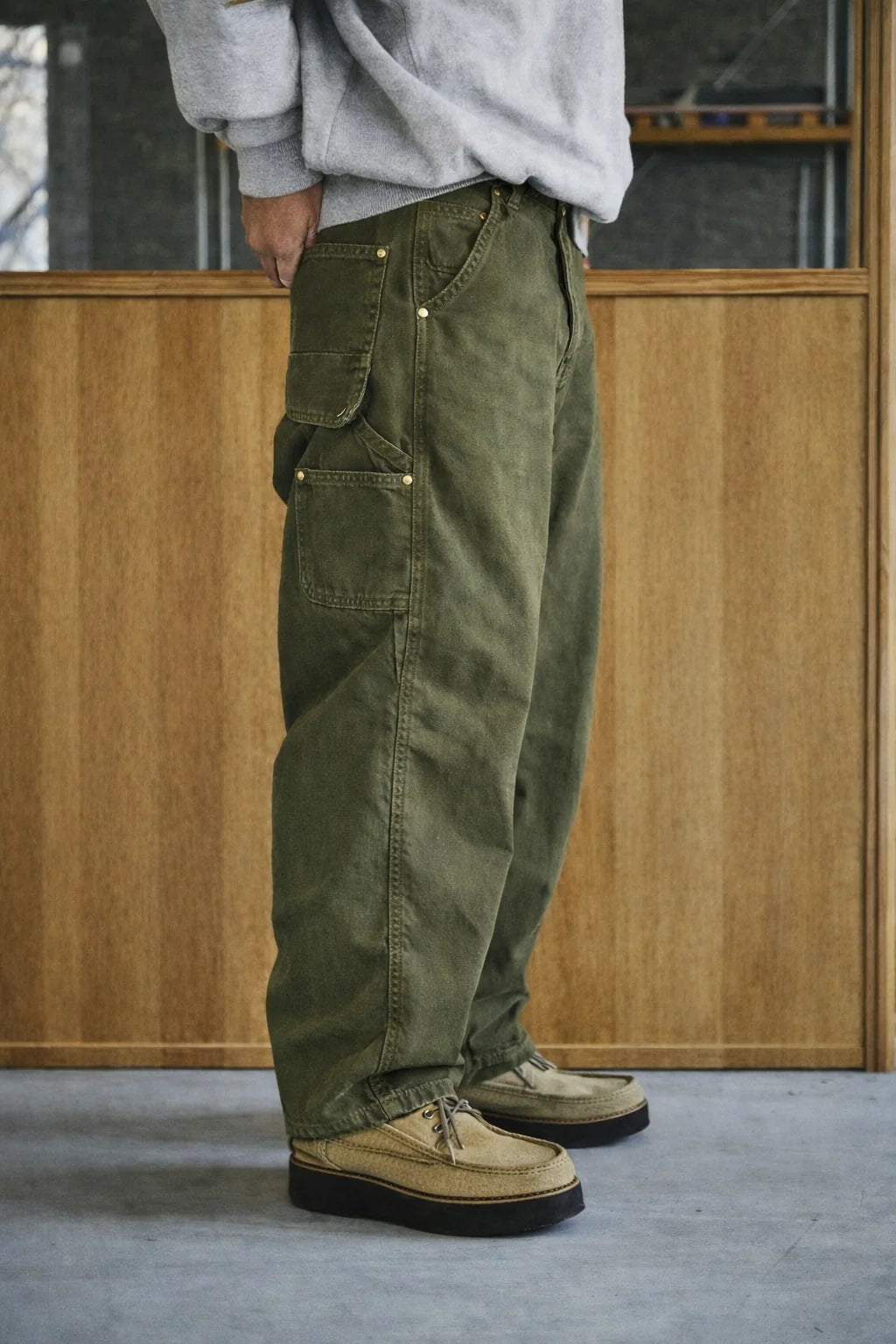 Dad's Fit Oxford Painter Pants - Coffee Brown