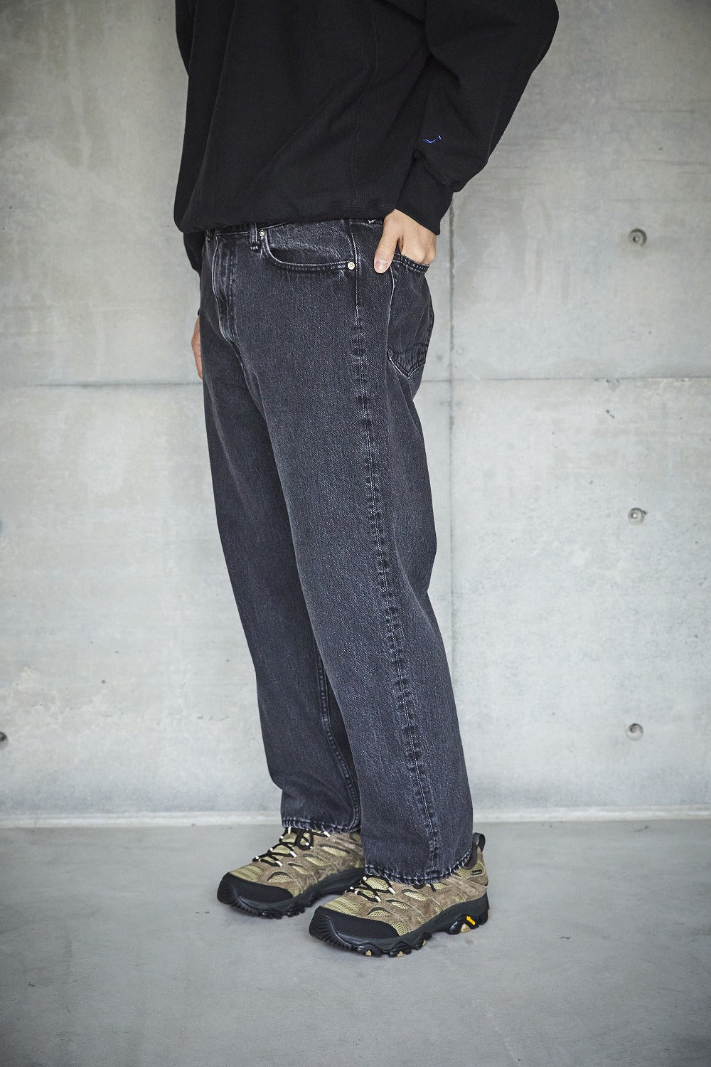 101 Dad Fit Denim Jeans - Black Denim Stonewash