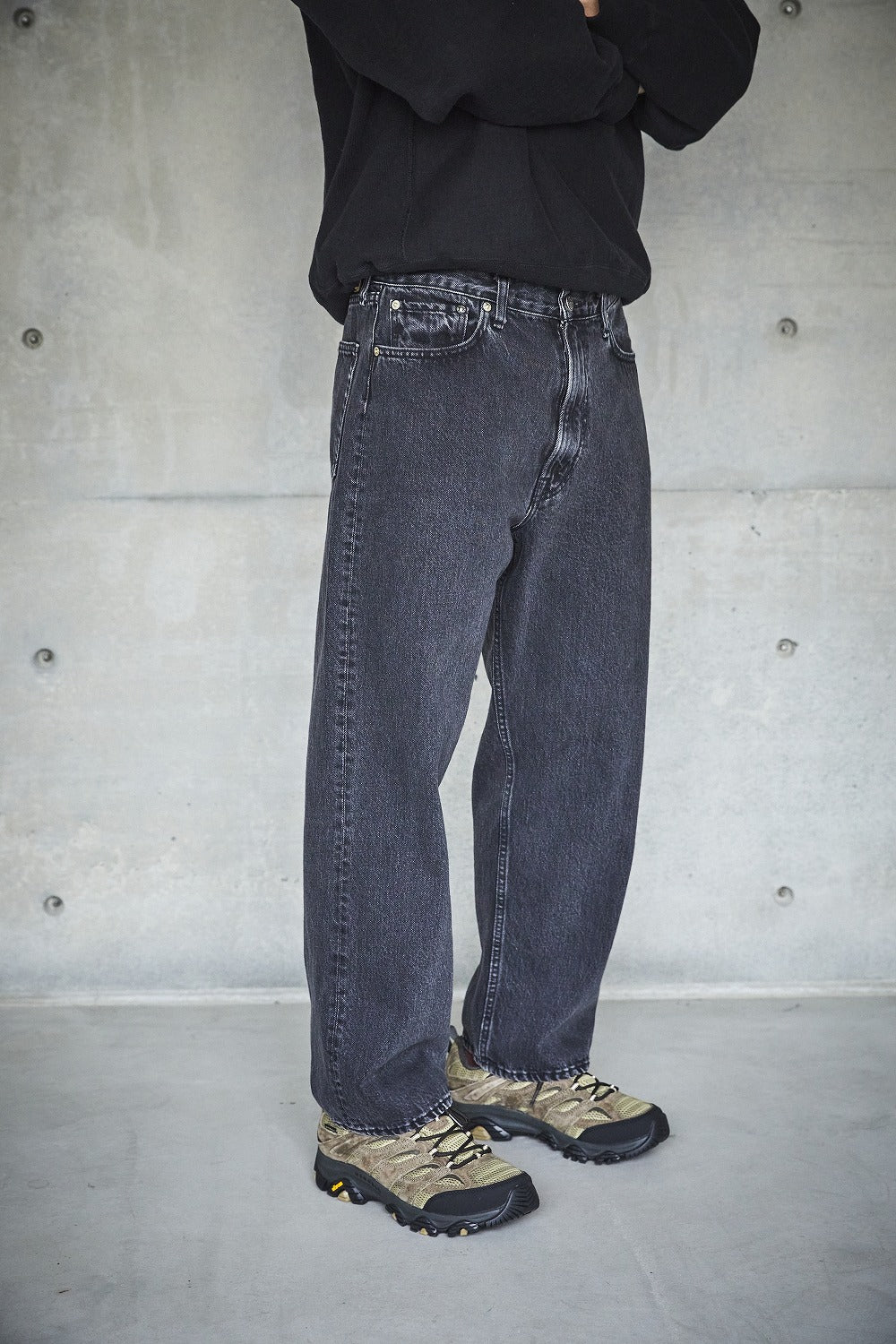101 Dad Fit Denim Jeans - Black Denim Stonewash