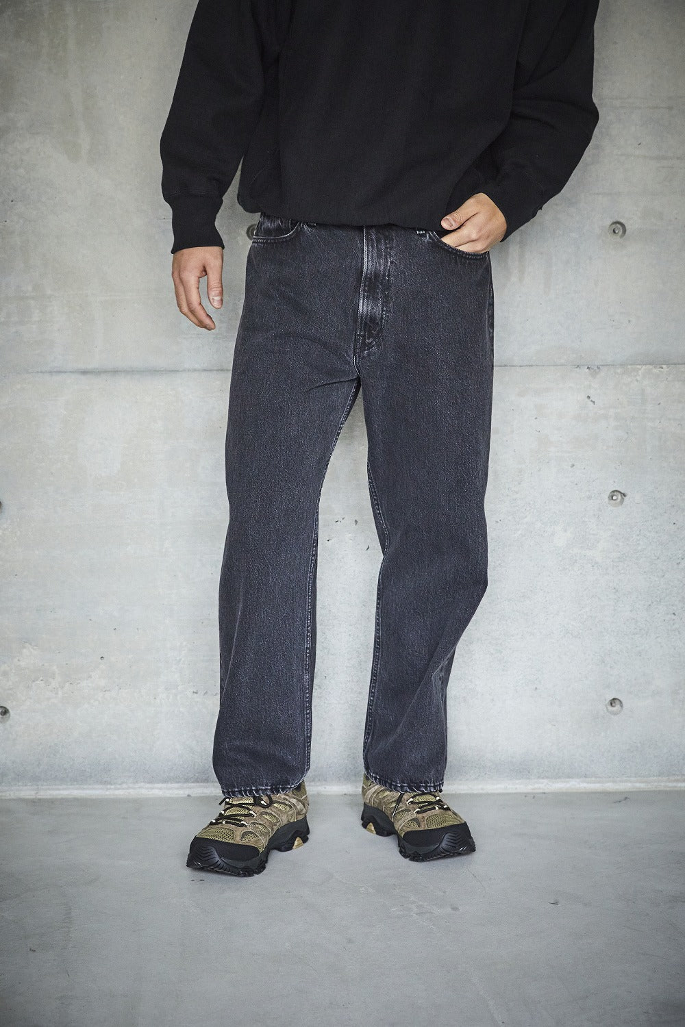 101 Dad Fit Denim Jeans - Black Denim Stonewash