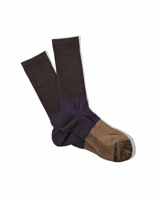 MOC Pile Crew Socks - Dark Brown