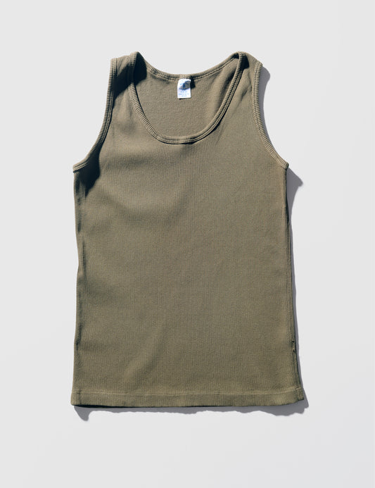 One-Pack Ribbed Tank in Olive