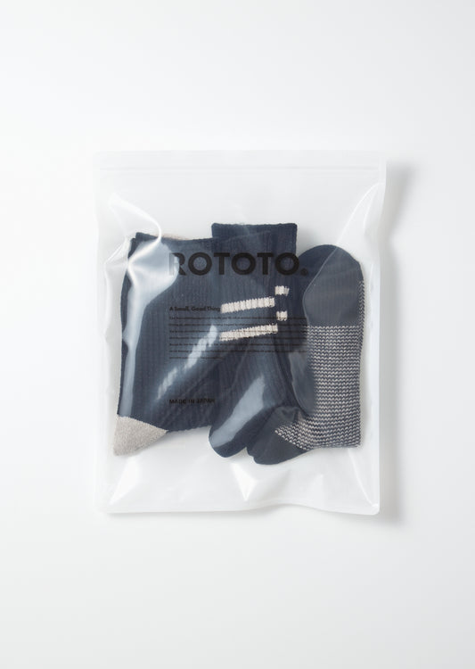 Recycled Cotton/Wool Daily 3-Pack Socks - Black/Gray