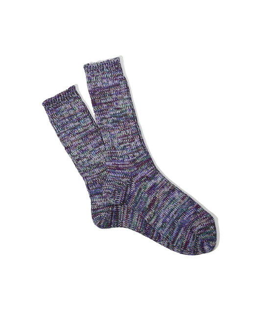 5 Color Mix Crew Socks - Purple