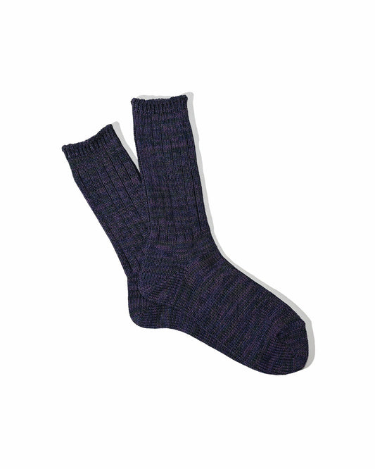 5 Color Mix Crew Socks - Dark Violet