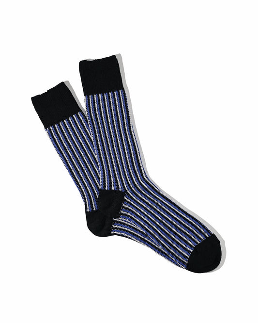 JQ Stripe Crew Socks - Black