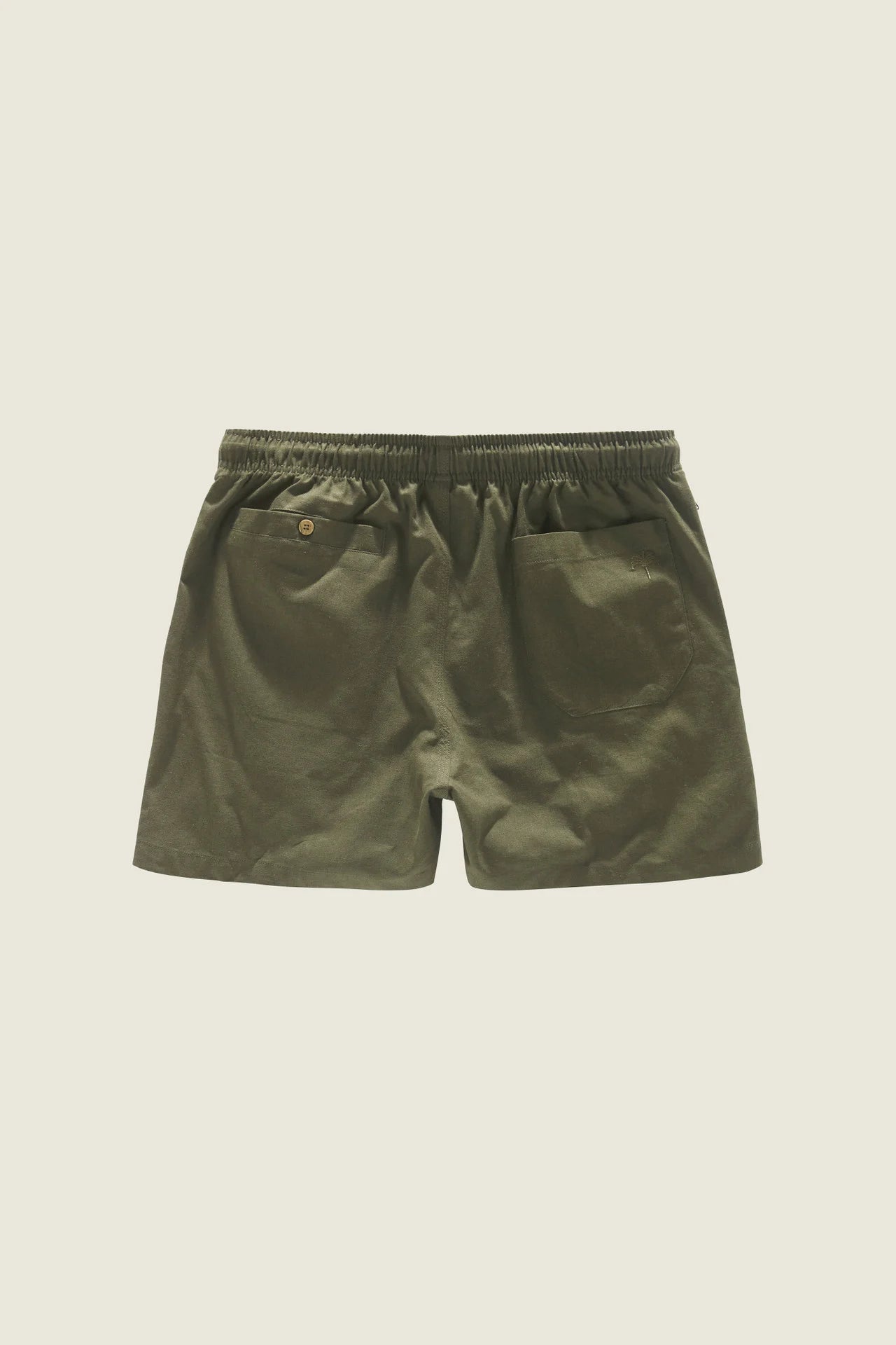Full length flat shot of the OAS Army Linen Shorts