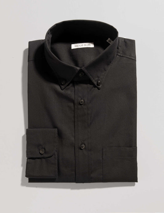 BKT10 Slim Casual Shirt in Crisp Poplin - Black