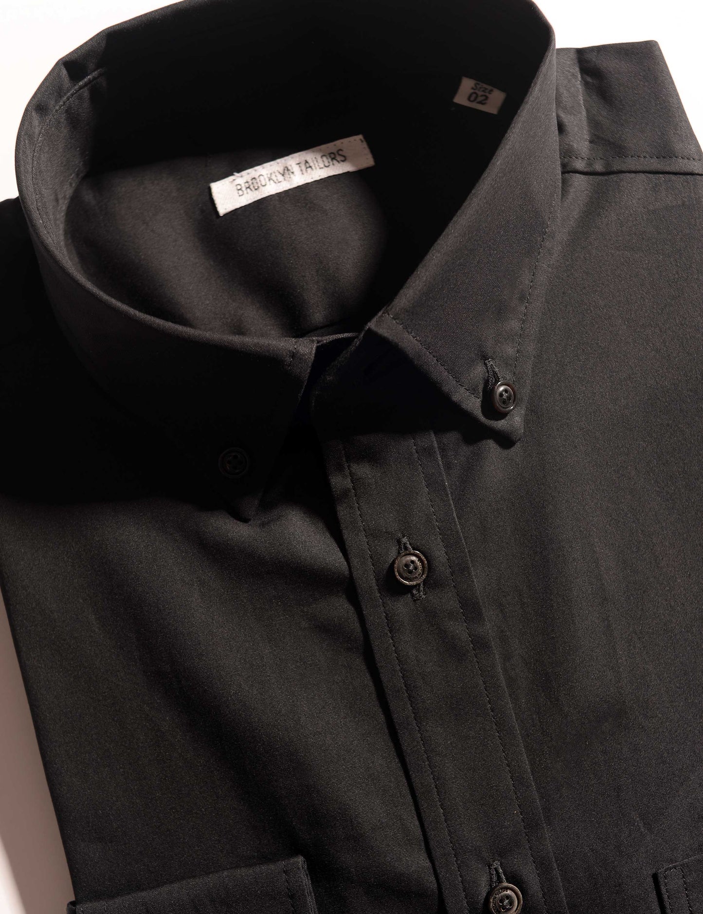 BKT10 Slim Casual Shirt in Crisp Poplin - Black