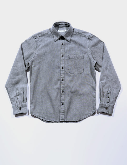 BKT14 Relaxed Shirt in Japanese Denim - Stonewashed Black