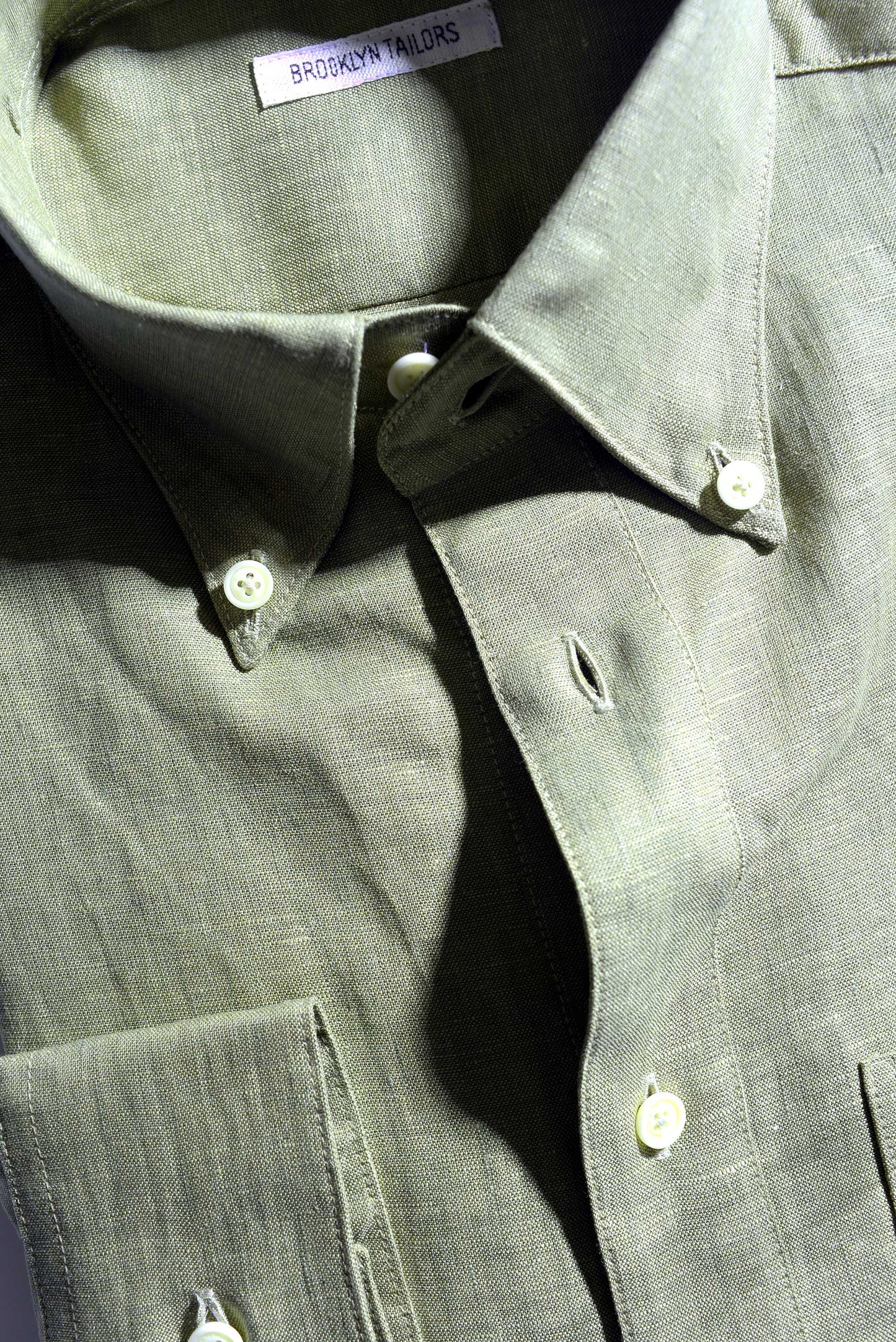BKT14 Relaxed Casual Shirt in Linen Twill - Pistachio
