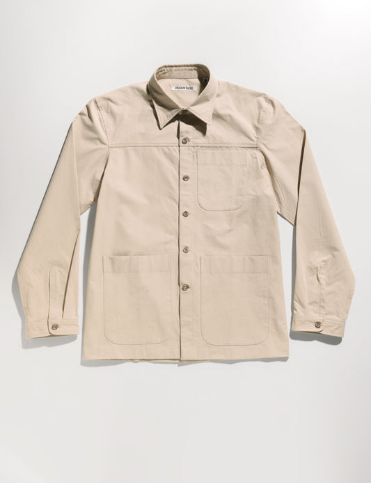BKT15 Shirt Jacket in Crisp Cotton - Sand
