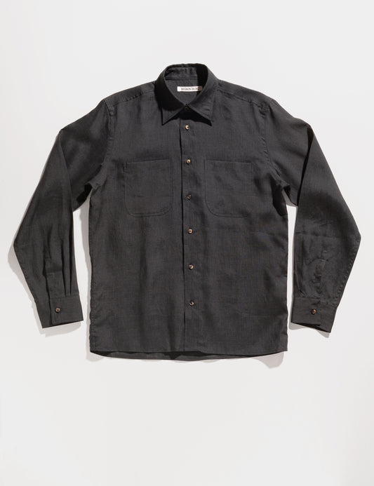 BKT16 Overshirt in Portuguese Linen - Black