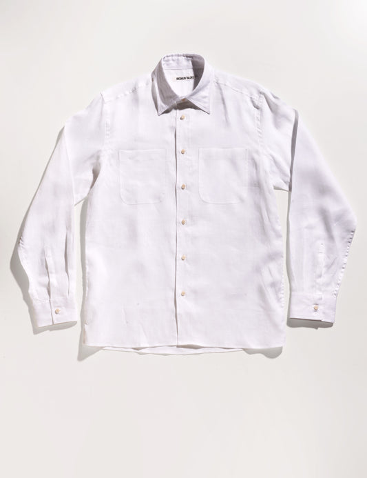 BKT16 Overshirt in Portuguese Linen - White