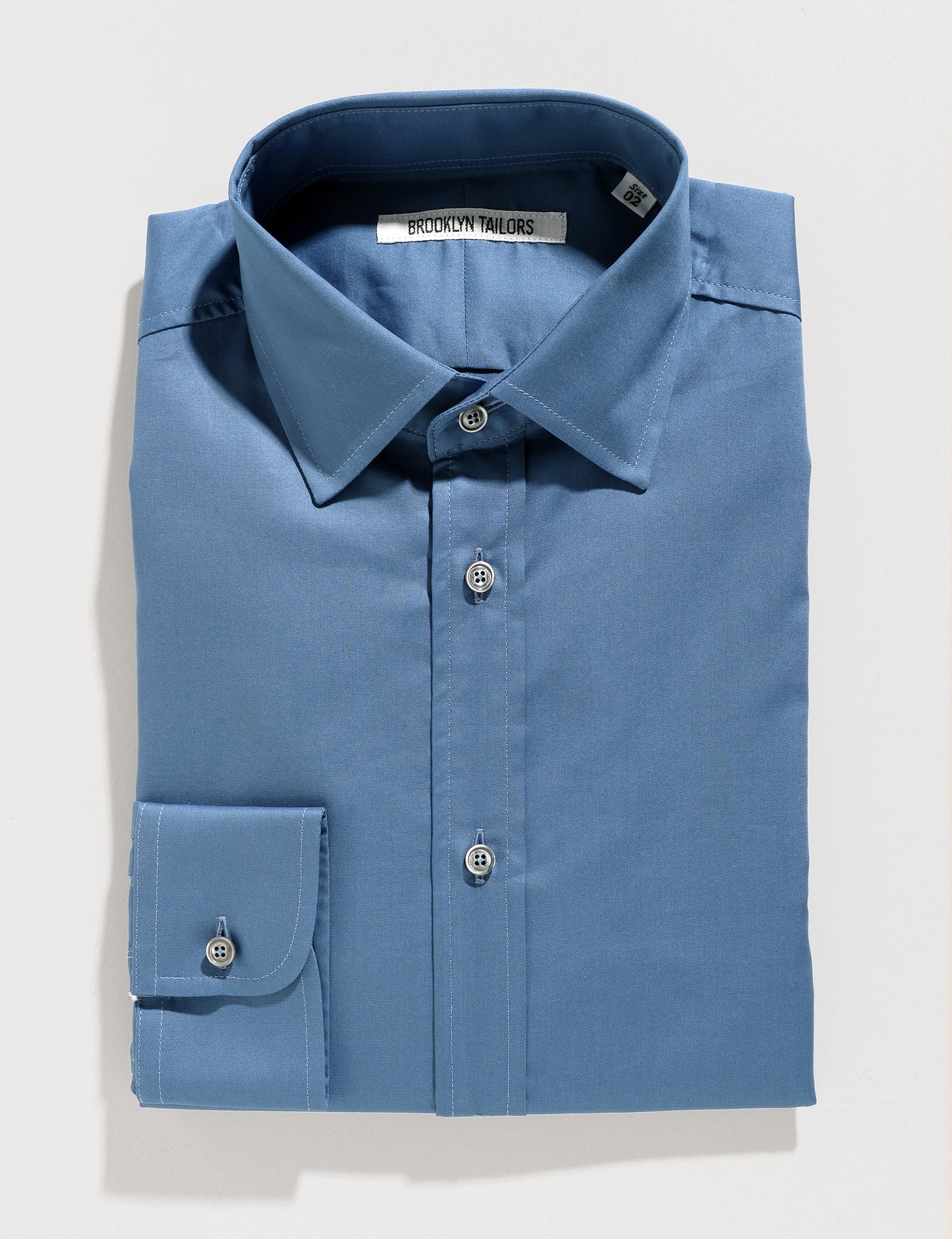 FINAL SALE: BKT20 Slim Dress Shirt in Smooth Pima Cotton - Delft Blue Brooklyn Tailors FINAL SALE: BKT20 Slim Dress Shirt in Smooth Pima Cotton - Delft Blue Brooklyn Tailors