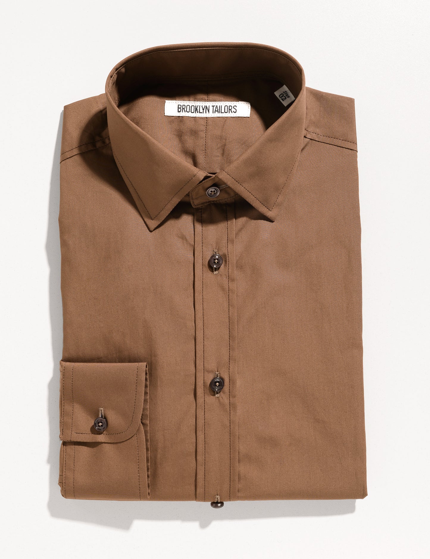 BKT20 Slim Dress Shirt in Supima Cotton Broadcloth - Coffee 02 BKT20 Slim Dress Shirt in Supima Cotton Broadcloth - Coffee 02