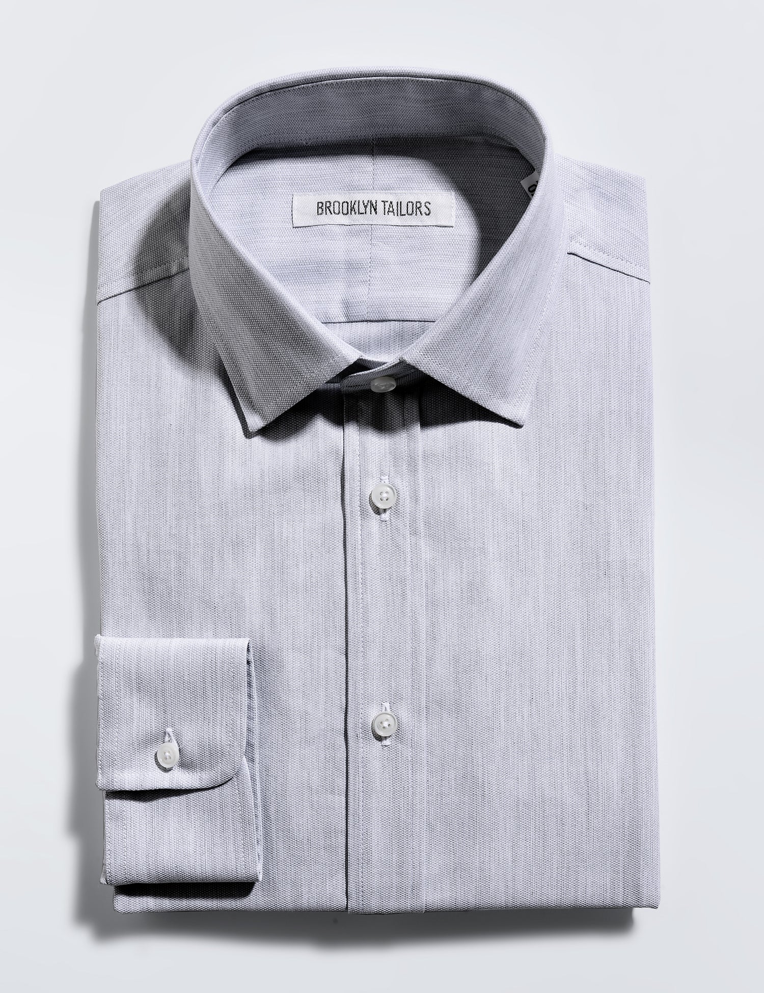 BKT20 Slim Dress Shirt in Cotton Basketweave - Fog 05 BKT20 Slim Dress Shirt in Cotton Basketweave - Fog 05