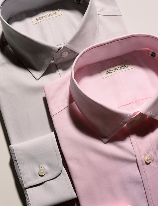 BKT20 Slim Dress Shirt in Pinpoint Oxford - Pale Pink