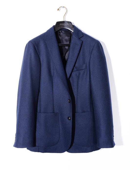 BKT35 Unstructured Jacket in Boiled Wool - Navy