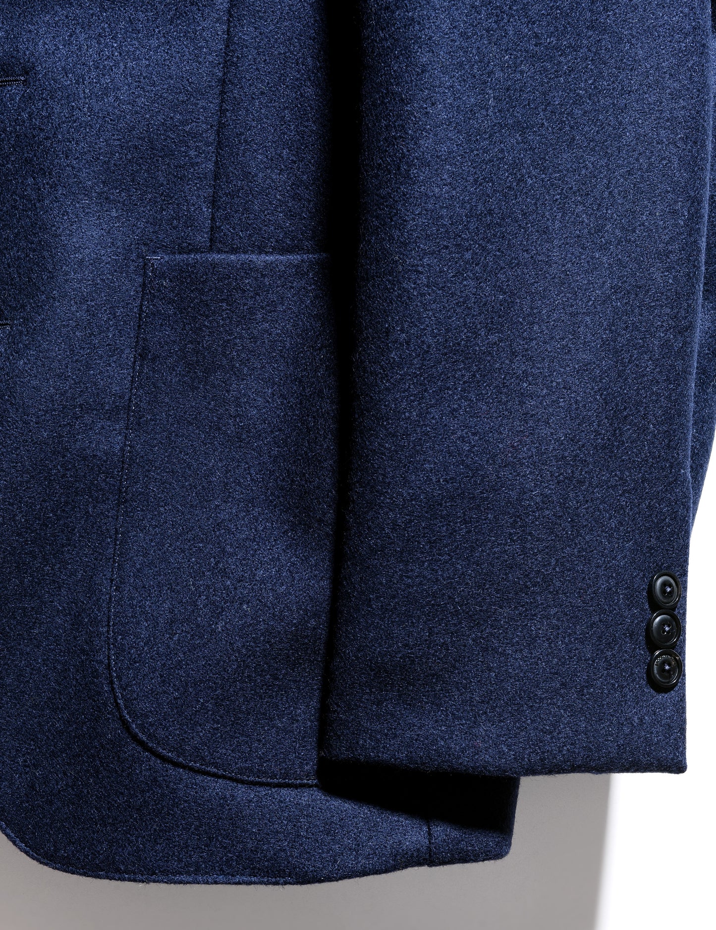 BKT35 Unstructured Jacket in Boiled Wool - Navy