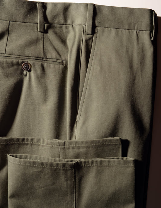 FINAL SALE: BKT36 Straight Leg Pant in Slub Cotton - Sage Green