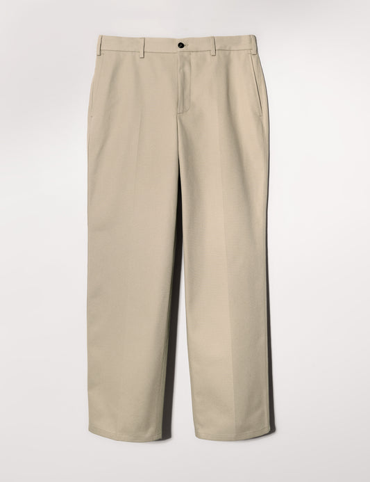 Brooklyn Tailors BKT36 Straight Leg Pant in Cotton Cavalry Twill - Sand full length flat shot