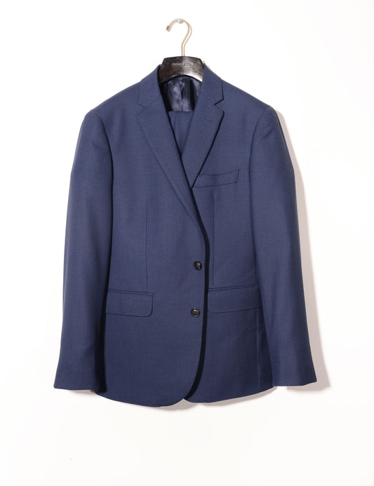 Full length shot of BKT50 Tailored Suit in Birdseye Weave - Strong Blue