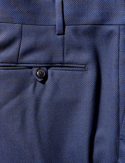 Pocket detail of BKT50 Tailored Suit in Birdseye Weave - Strong Blue trouser