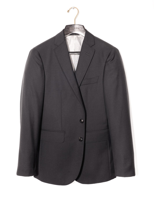 Brooklyn Tailors BKT50 Tailored Jacket in Super 110s Plainweave - Black full length shot on hanger