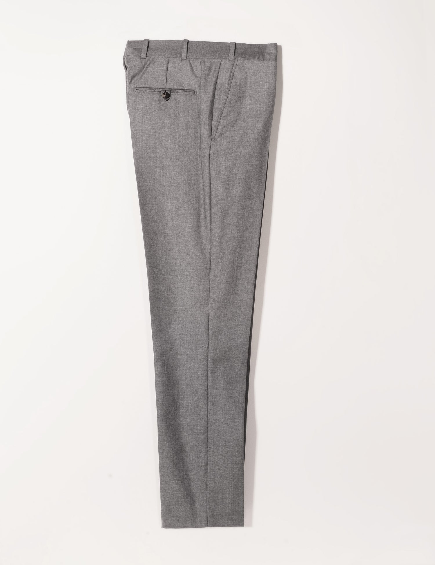 Brooklyn Tailors BKT50 Tailored Trouser in Super 110s Twill - Dove Gray full length flat shot