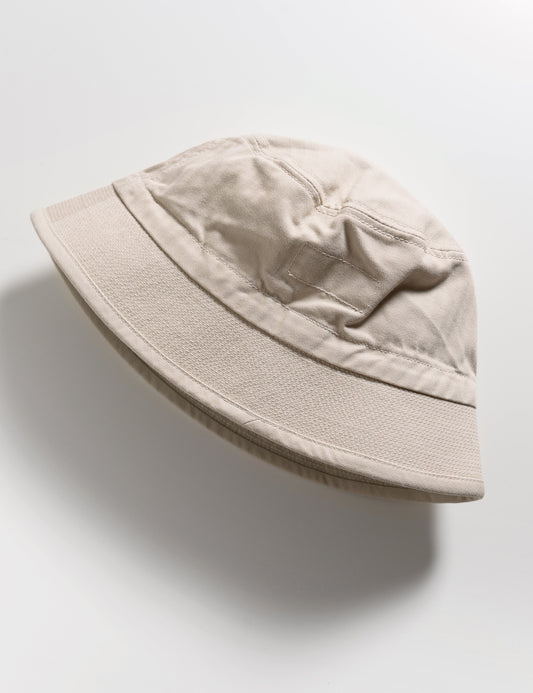 Flat shot of Cableami Organic Cotton Herringbone Bucket Hat - Ivory