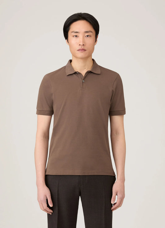 Short Sleeve Pique Polo - Bark