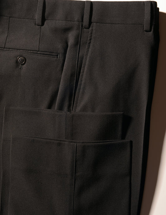 FINAL SALE: BKT36 Straight Leg Trouser in Barathea Wool - Black