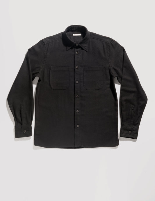 BKT16 Overshirt in Cotton Flannel - Black